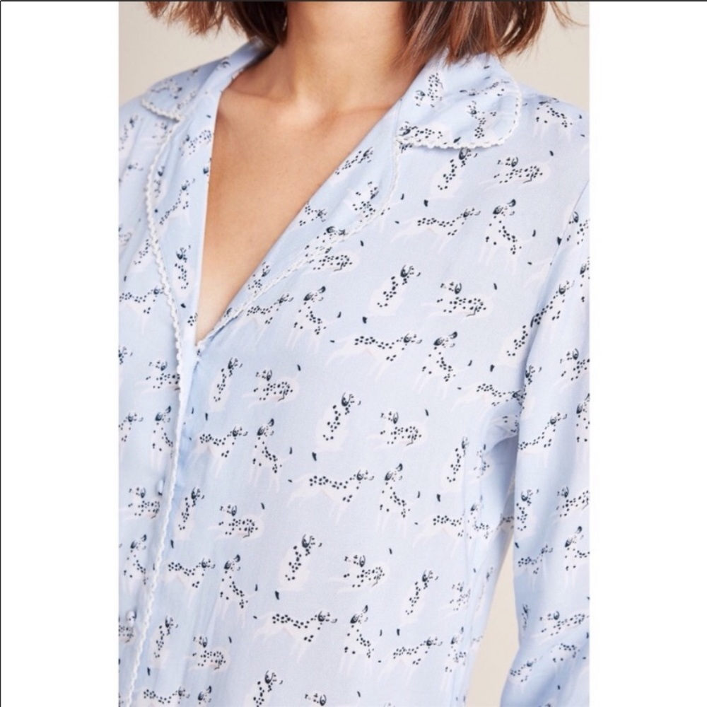Anthropologie Dalmatian Pajamas Sleep Top View 2